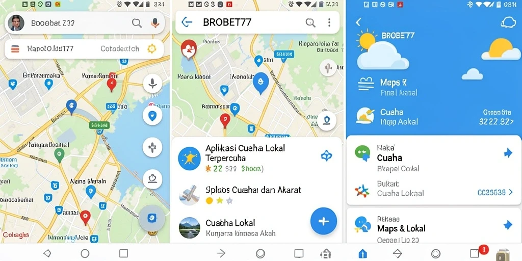Tampilan antarmuka aplikasi BROBET77 untuk informasi cuaca lokal.