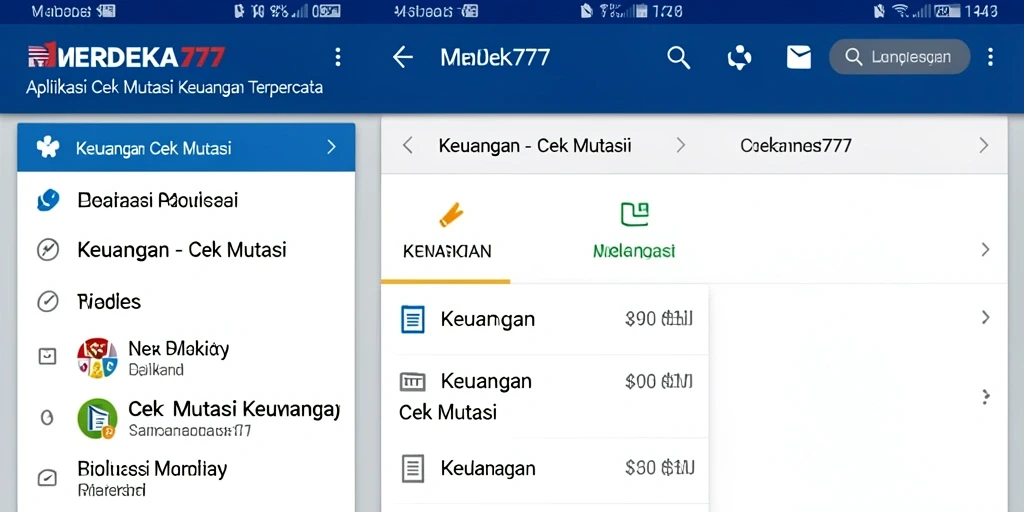 Antarmuka utama MERDEKA777 menampilkan fungsi Cek Mutasi yang intuitif.