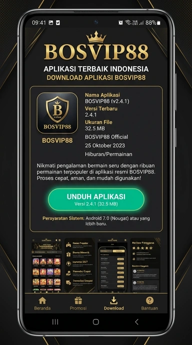 Tampilan halaman APK bosvip88