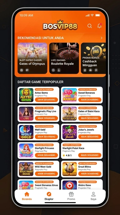 Tampilan katalog aplikasi bosvip88